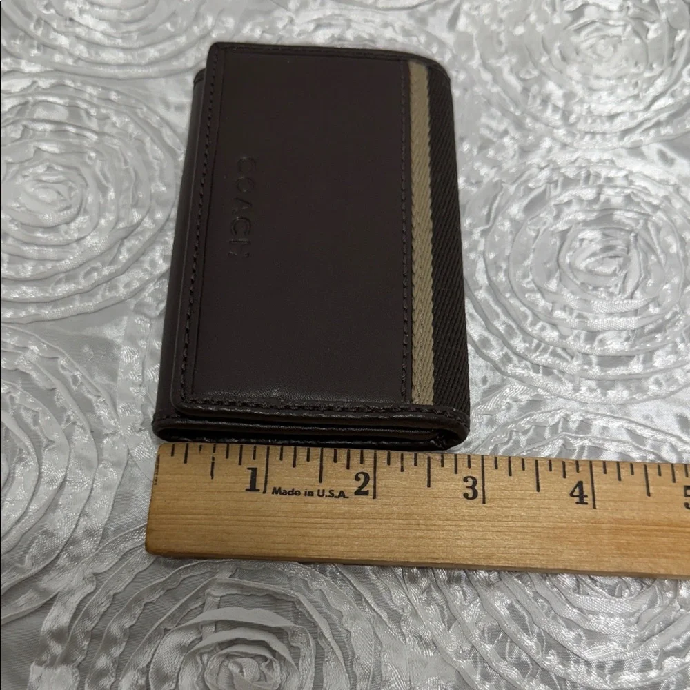 Coach Dark Brown Leather 6 Key Case